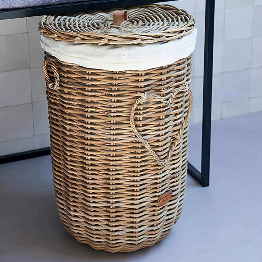 Best Riviera Maison Rustic Rattan Heart Wasmand (80 Liter)