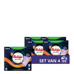 Robijn Classics Black Velvet Wasmiddeldoekjes - 4 X 16 Wasstrips - Voordeelverpakking - 64 Wasbeurten