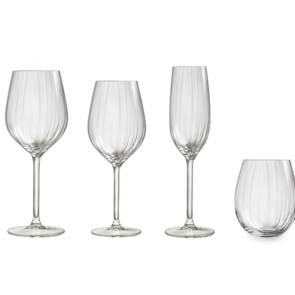 Outlet Royal Leerdam Wijnglas Wit Plisse (Set Van 4)