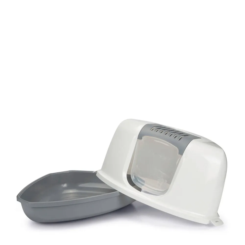 New Savic Nestor Corner - Kattenbak - Grijs/Wit - 58X45X40 Cm