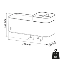 Tiger Opbergbak Met Handdoekhaak 2-Store (24,9X15,7 Cm)