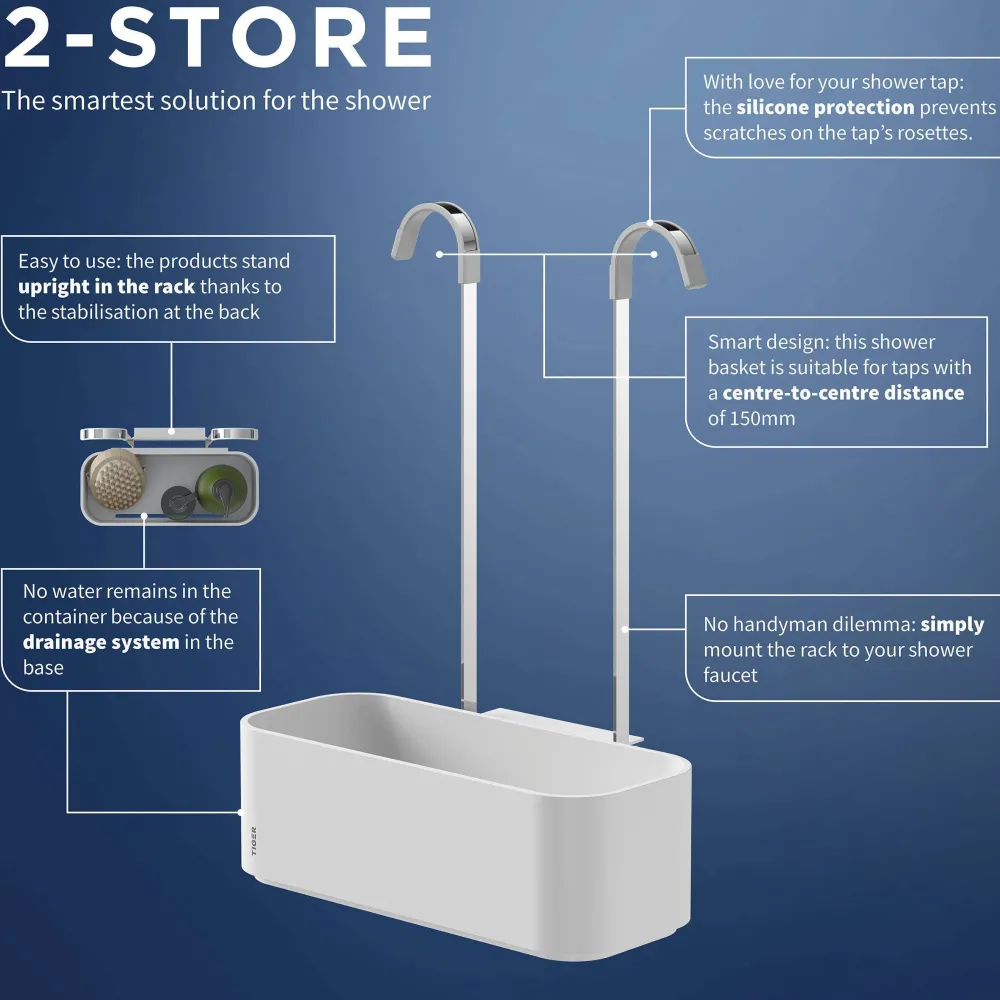 Hot Tiger Ophangbaar Douchemandje 2-Store (34,3X24,9X12,2 Cm)