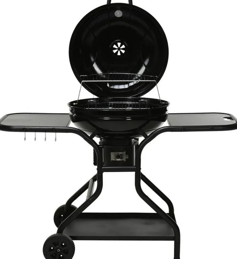 Vaggan Verrijdbare Houtskoolbarbecue Met Zijtafels