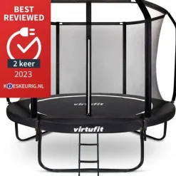 Virtufit Premium Trampoline Met Veiligheidsnet 366 X 366 X 85 Cm