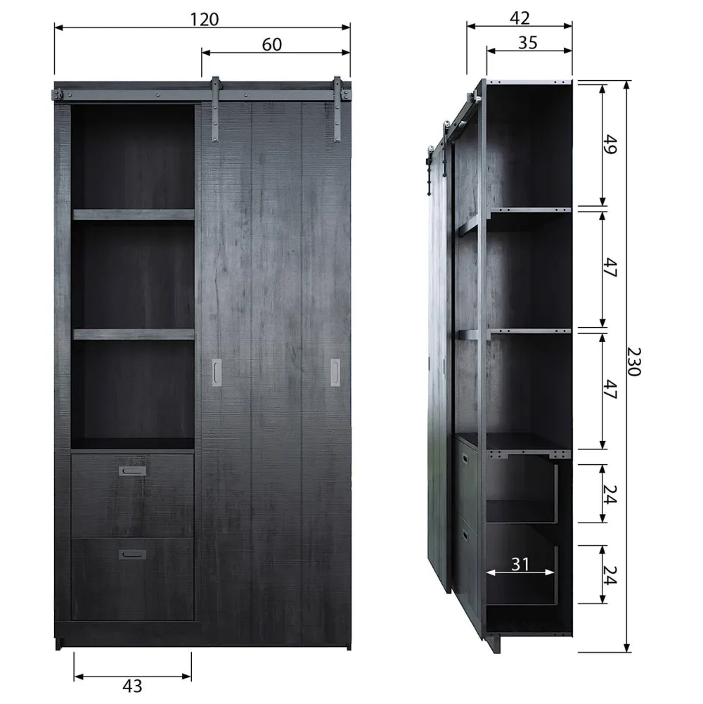Online vtwonen Wandkast Slide Barn