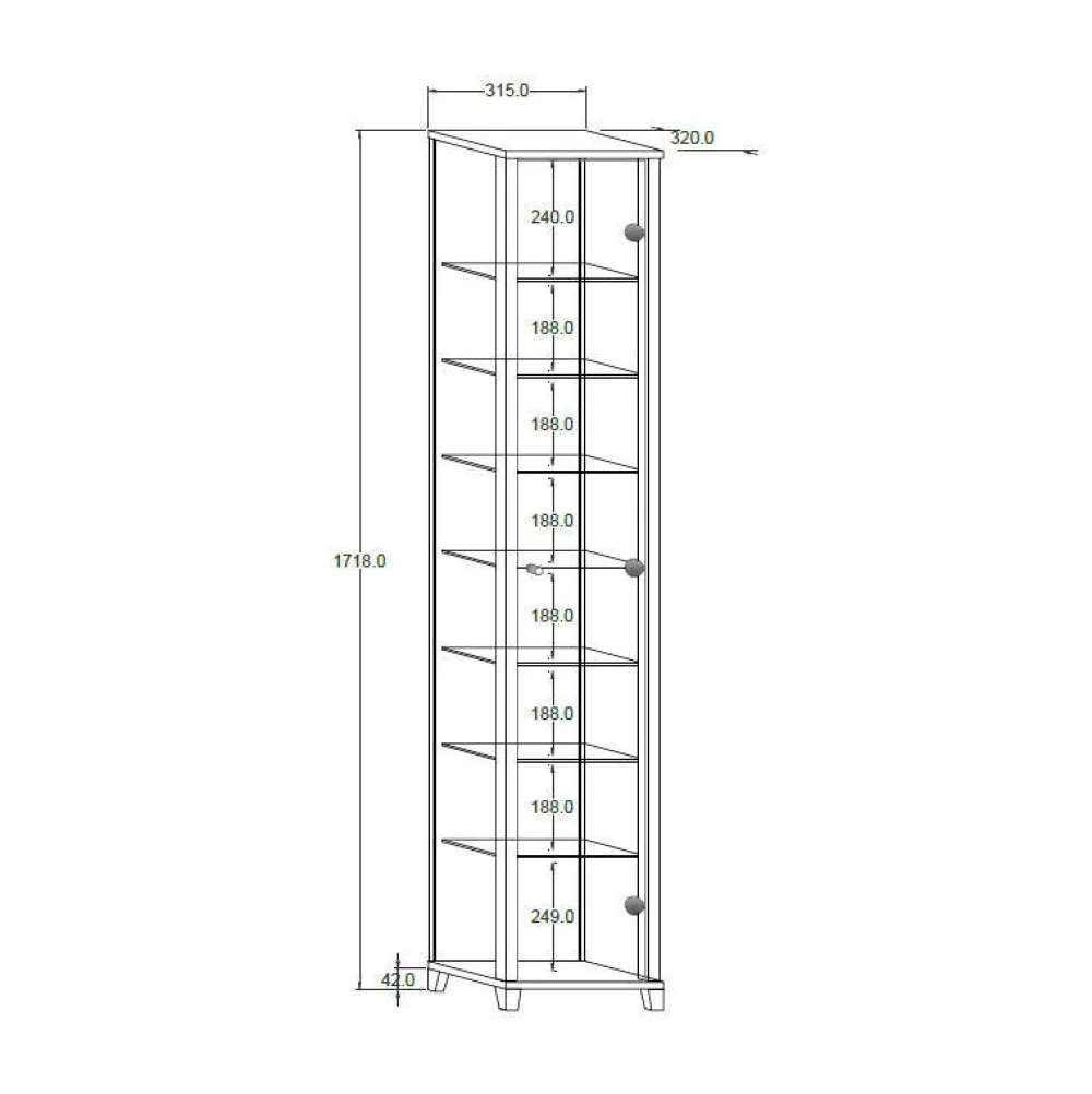New W Vitrinekast Lucero