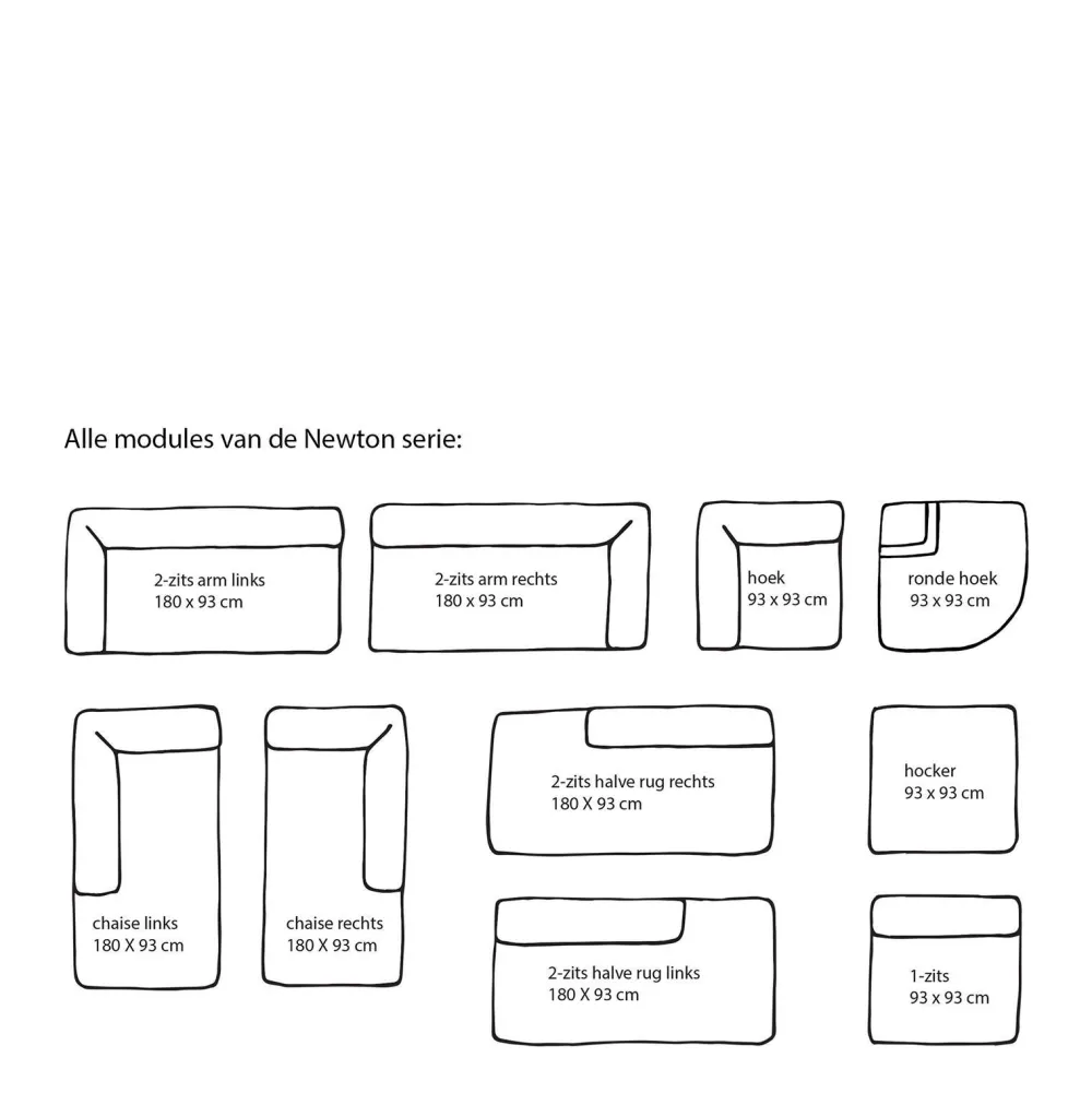 Clearance Wehkamp Home Newton Modulair Bankelement (2-Zits Halve Rug Links)