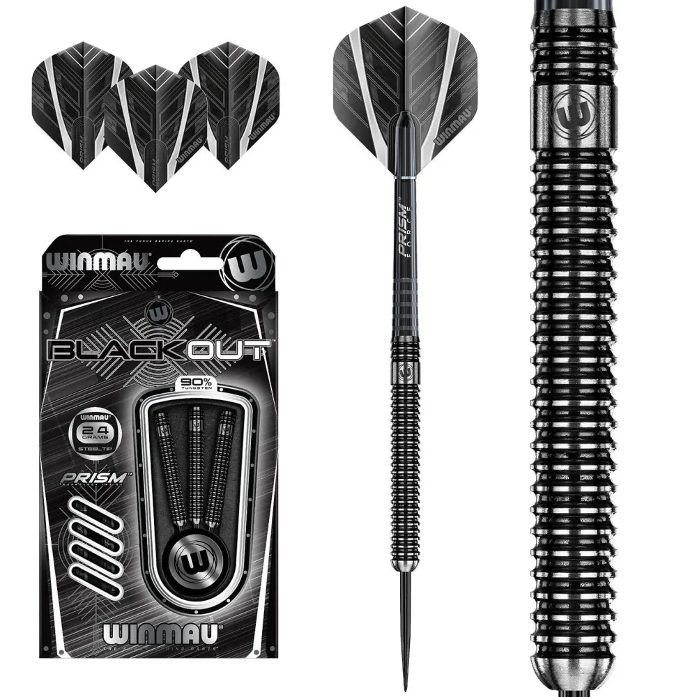 Winmau Blackout Steeltip Dartpijlen 24Gr
