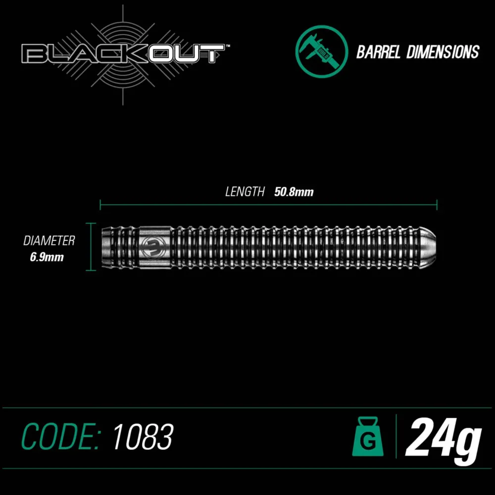 Winmau Blackout Steeltip Dartpijlen 24Gr