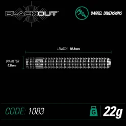 Winmau Blackout Steeltip Dartpijlen 22Gr