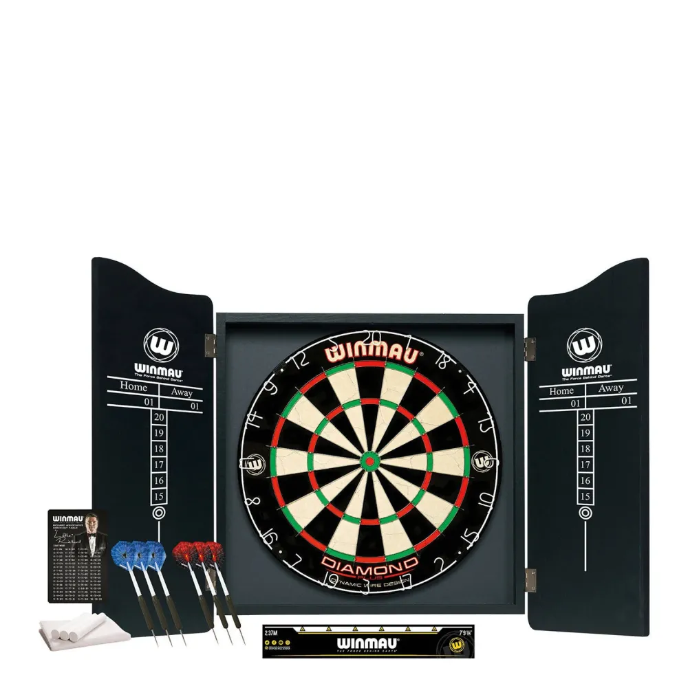 Winmau Pro Diamond Dartset - Kabinet, Dartbord En 2 Dartpijlen
