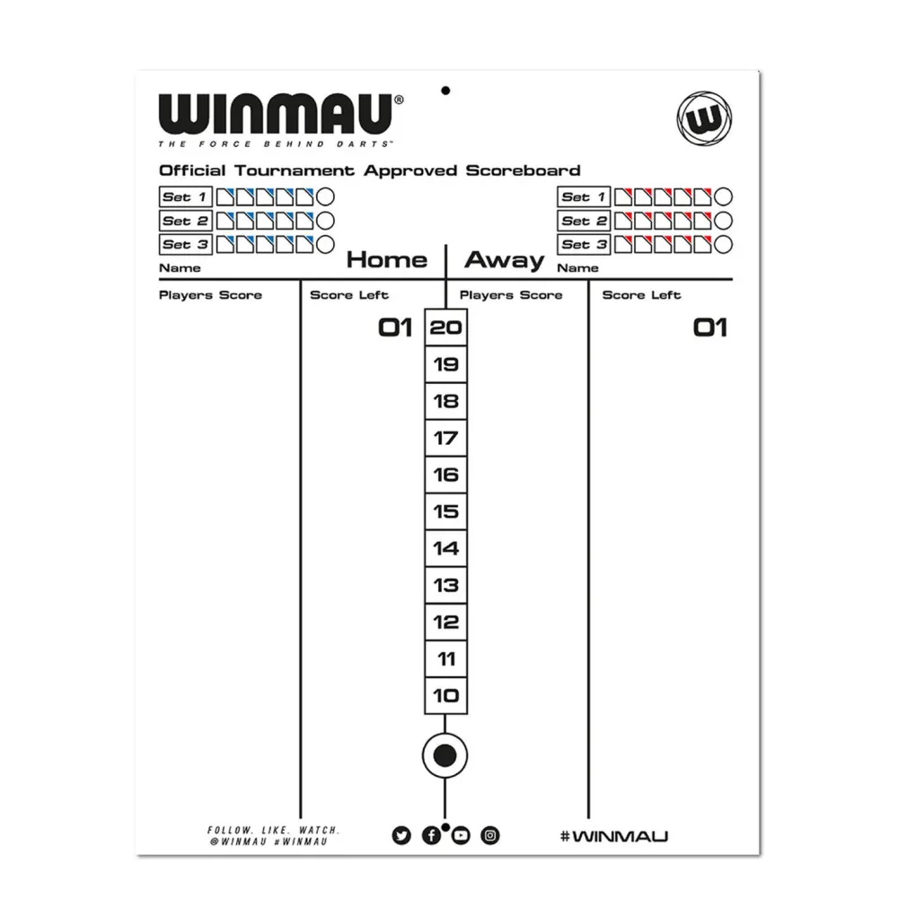 Winmau Whiteboard Scoreboard 40 X 30