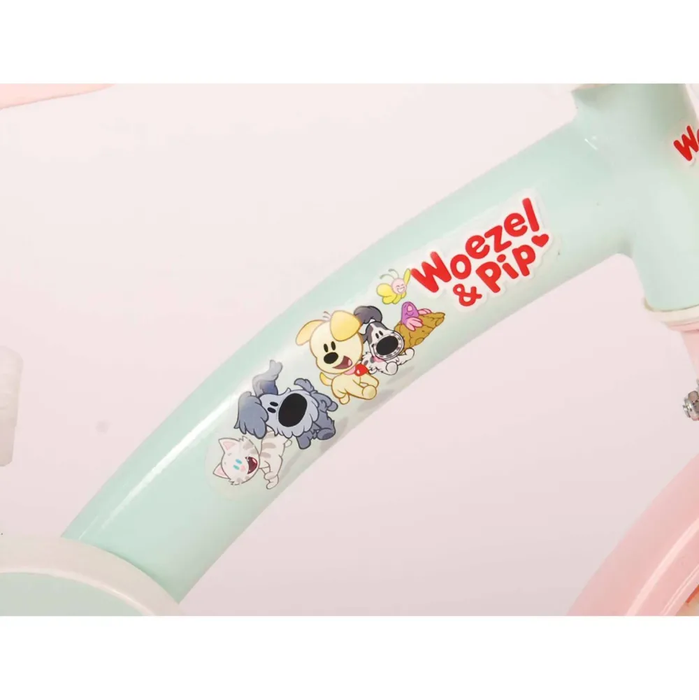 Woezel & Pip Kinderfiets 10 Inch Mintgroen/ Roze