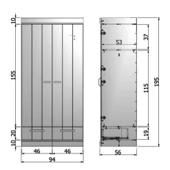 Sale Woood Connect 2-Deurs Kledingkast