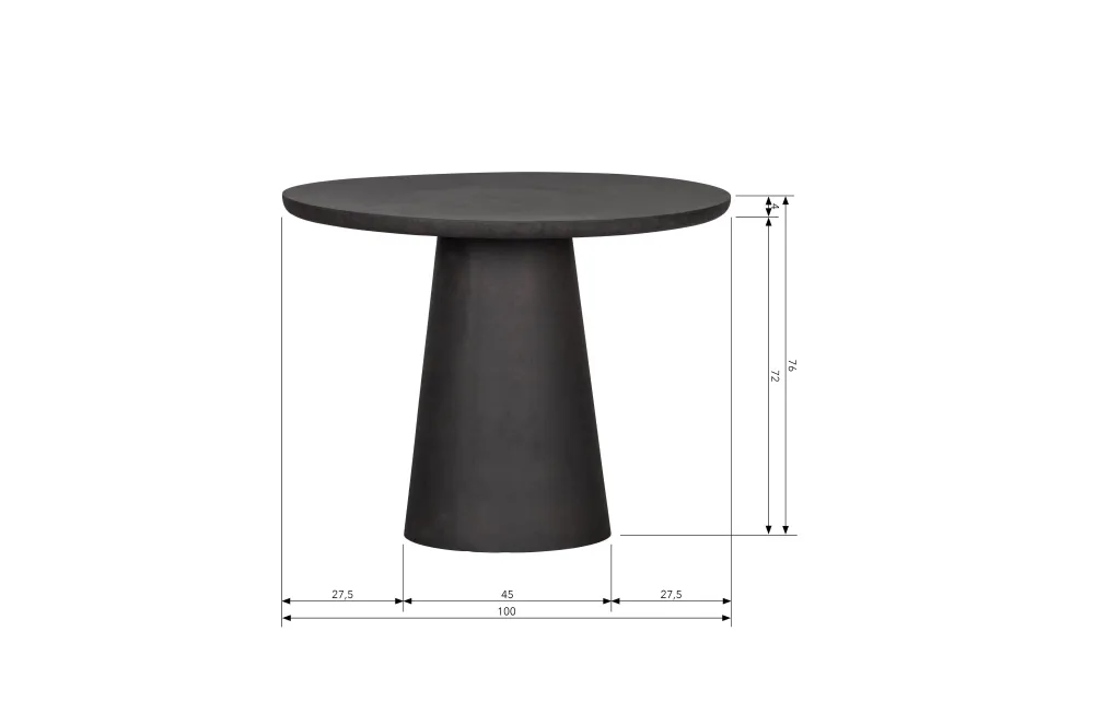 Woood Damon Eettafel Betonlook 76Xo100
