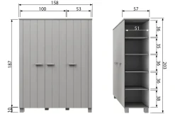 New Woood 3-Deurs Kledingkast Dennis