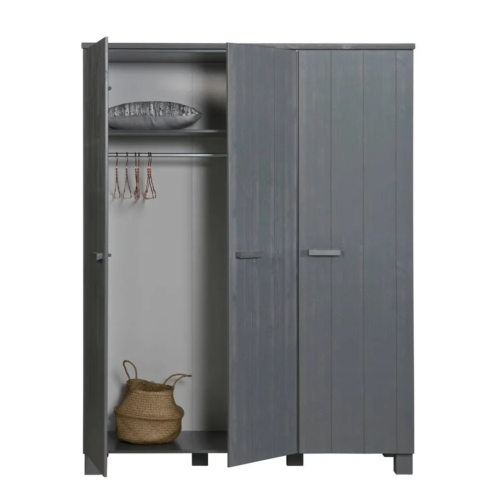 Online Woood 3-Deurs Kledingkast Dennis