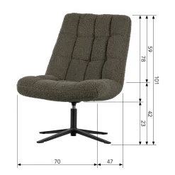 Woood Draaifauteuil Job