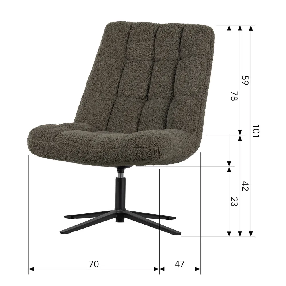 Woood Draaifauteuil Job