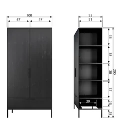 Online Woood Kledingkast Adam