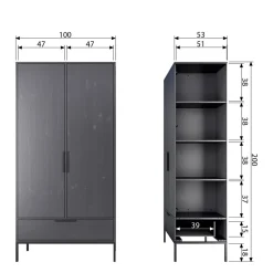 Discount Woood Kledingkast Adam