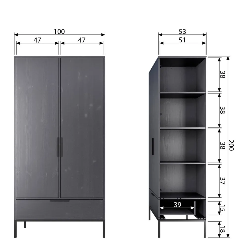 Discount Woood Kledingkast Adam