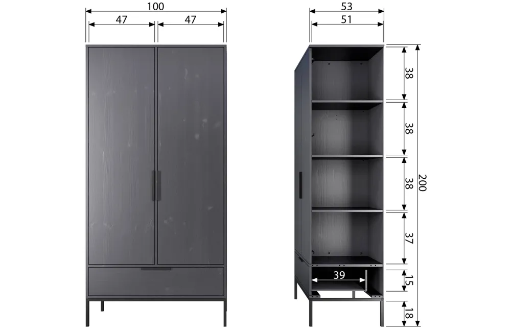 Discount Woood Kledingkast Adam