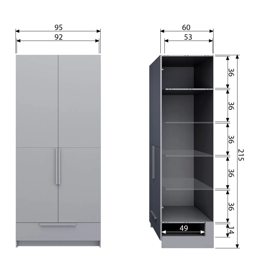New Woood Kledingkast Kast Pure