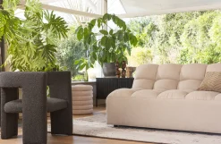 Discount Woood Poef Carly