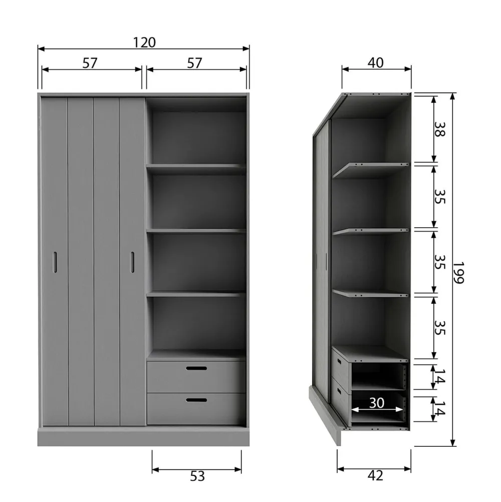 Clearance Woood Schuifdeurkast Move