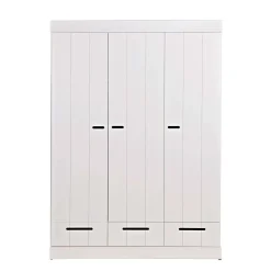Best Woood Connect Kast 3-Deurs Met Lade - Grenen - Wit - 195X140X53