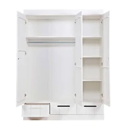 Best Woood Connect Kast 3-Deurs Met Lade - Grenen - Wit - 195X140X53