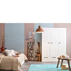 Best Woood Connect Kast 3-Deurs Met Lade - Grenen - Wit - 195X140X53