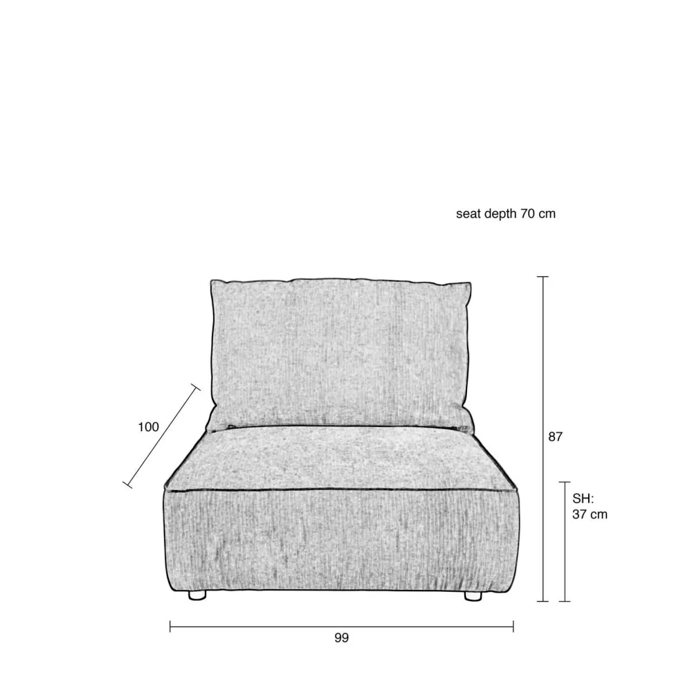 Outlet Zuiver Hunter Modulair Bankelement (1,5-Zits Met Rug)